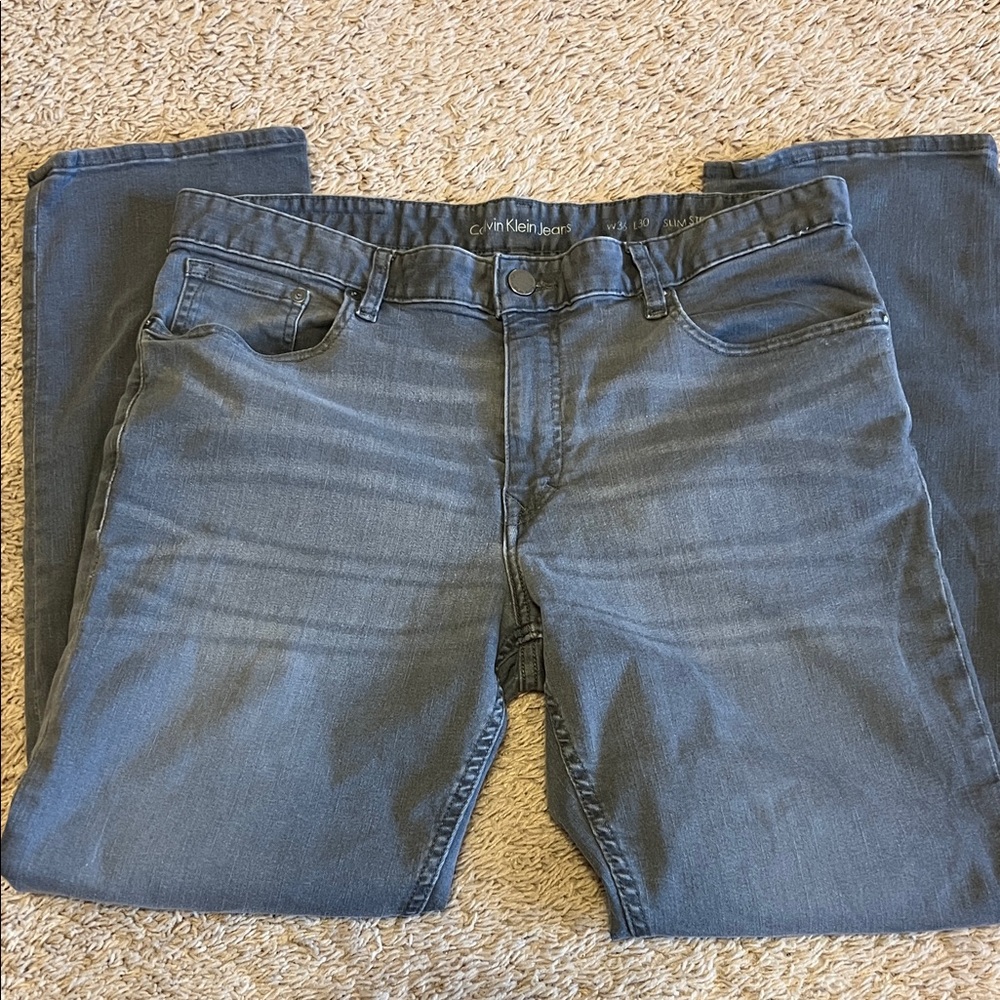 Calvin Klein Men's Gray Relaxed Jeans